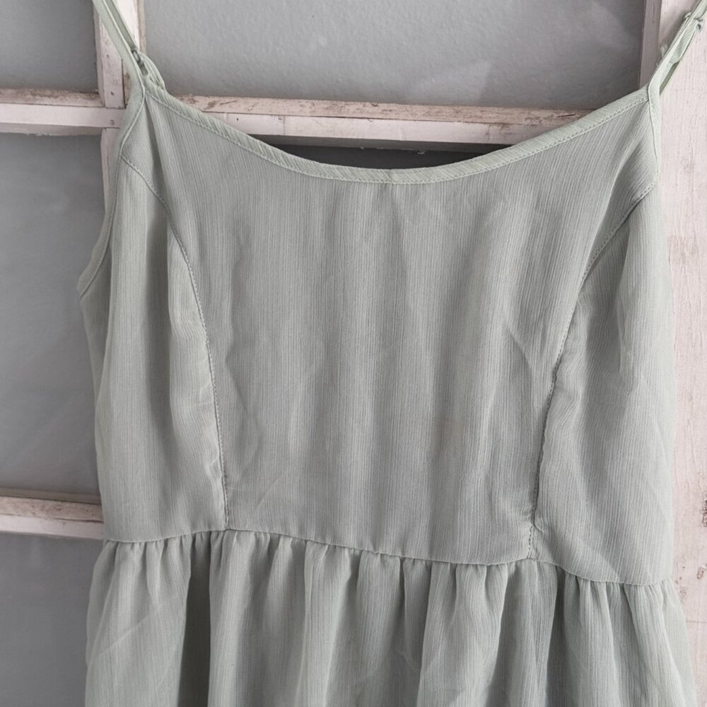 Band of Gypsies Sage Green Lace Inset High-Low Dress Wedding Guest Bridesmaid - Picture 13 of 16